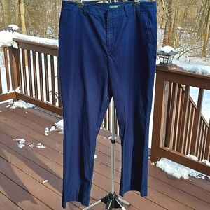 Ralph Lauren women's wideleg pants sz 16W navy blue pockets business Office Work